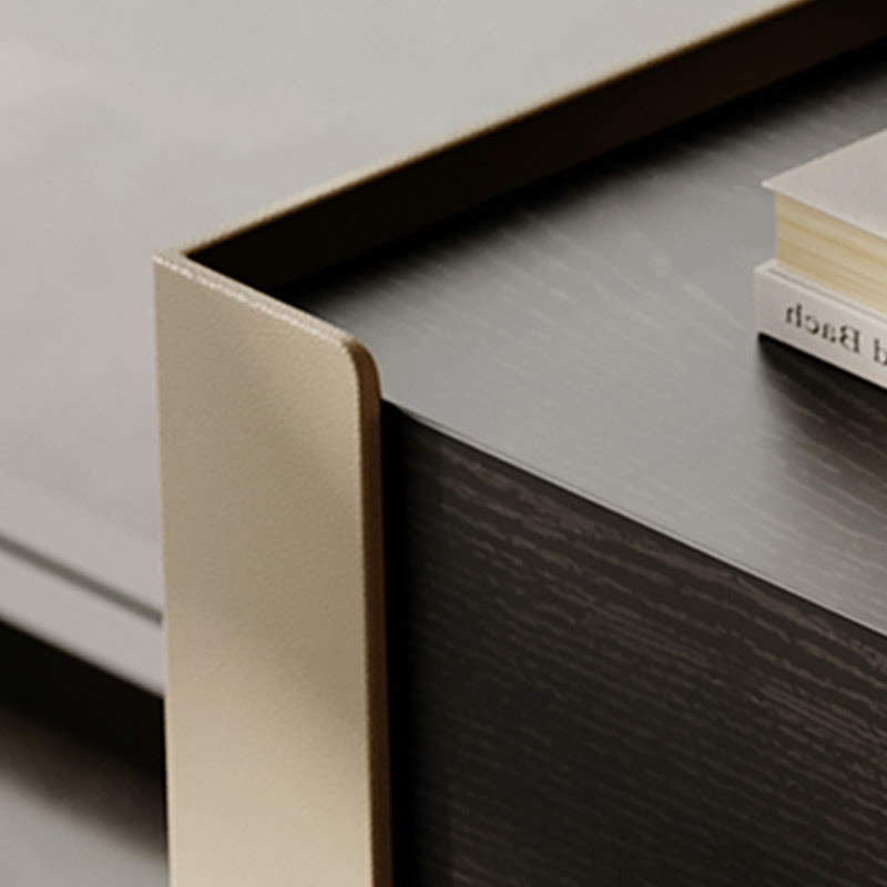 Saddle Leather Double Door Bedside Table - image 5