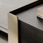Saddle Leather Double Door Bedside Table - image 5