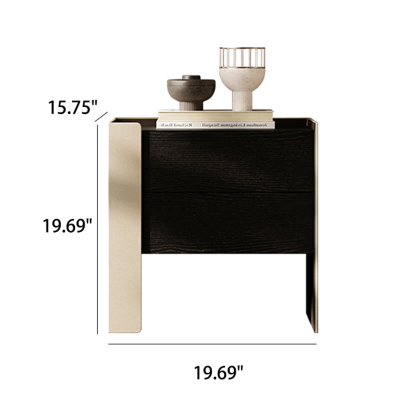 Saddle Leather Double Door Bedside Table - image 6