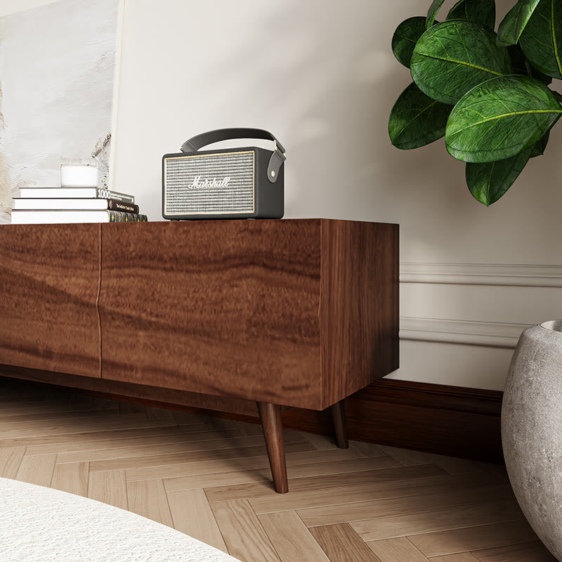 Wavy Solid Wood Walnut Tv Stand