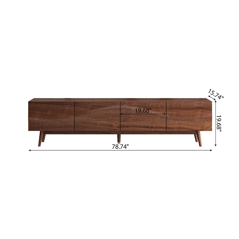 Wavy Solid Wood Walnut Tv Stand