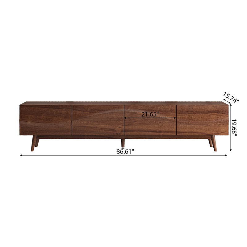 Wavy Solid Wood Walnut Tv Stand