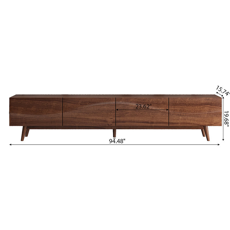 Wavy Solid Wood Walnut Tv Stand