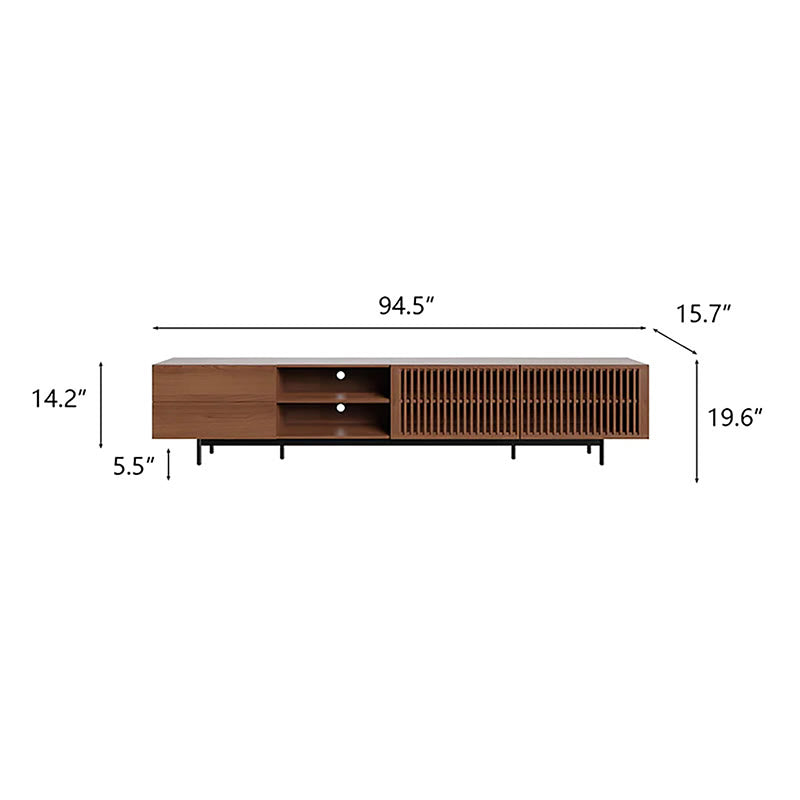 Durable Walnut Wooden TV Cabinet