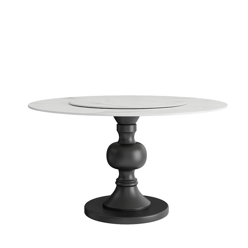 Mid-century Stone Round Dining Table