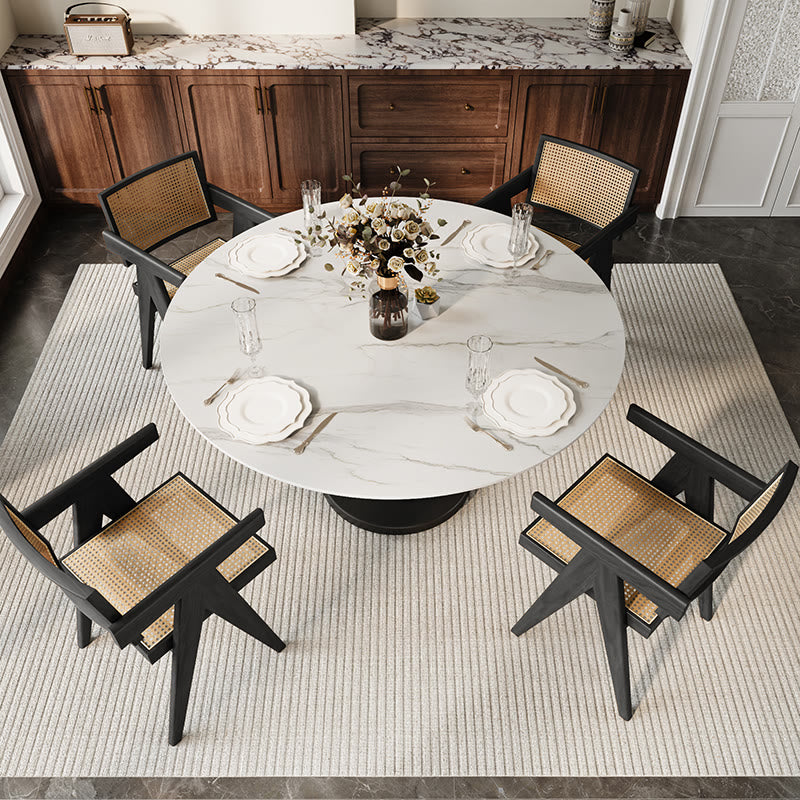 Mid-century Stone Round Dining Table