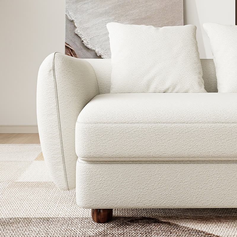 Beige Solid Wood Frame Sofa