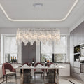 Silver Elegant Oval Crystal Chandelier - Sliver - image 0
