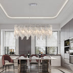 Silver Elegant Oval Crystal Chandelier - Sliver - image 0