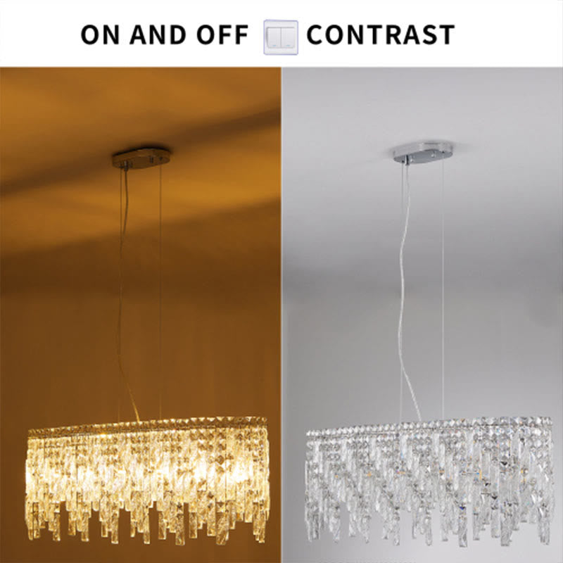 Silver Elegant Oval Crystal Chandelier - image 8