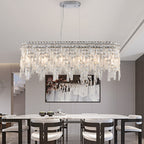 Silver Elegant Oval Crystal Chandelier - image 3