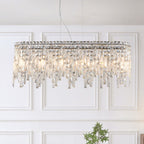 Silver Elegant Oval Crystal Chandelier - image 4
