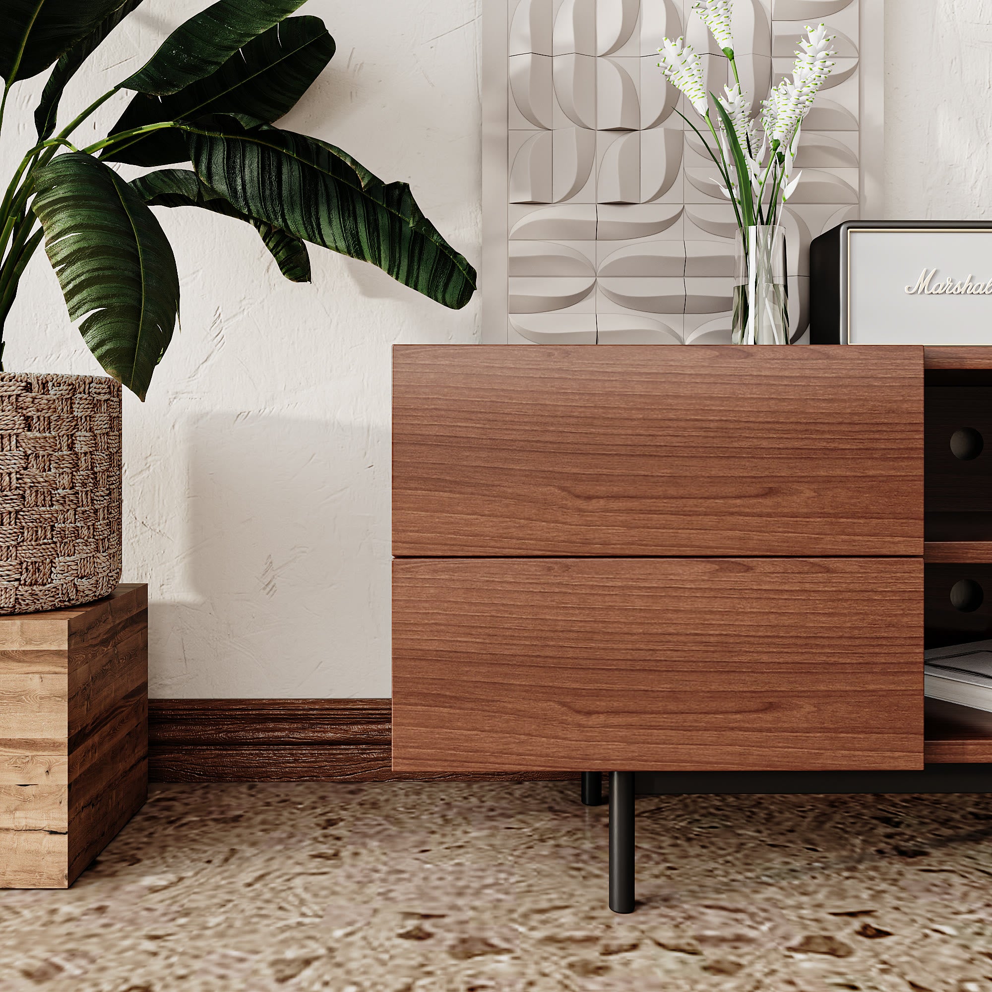  Durable Walnut Wooden TV Cabinet - image 7
