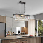 Rectangular Adjustable Crystal Chandelier - Black - image 0