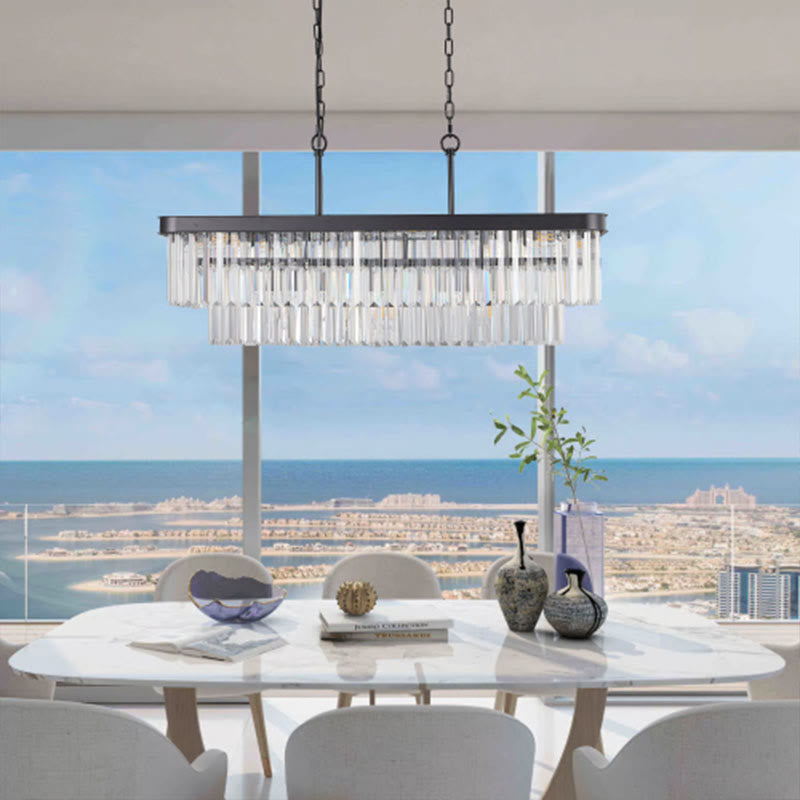 Rectangular Adjustable Crystal Chandelier - image 2
