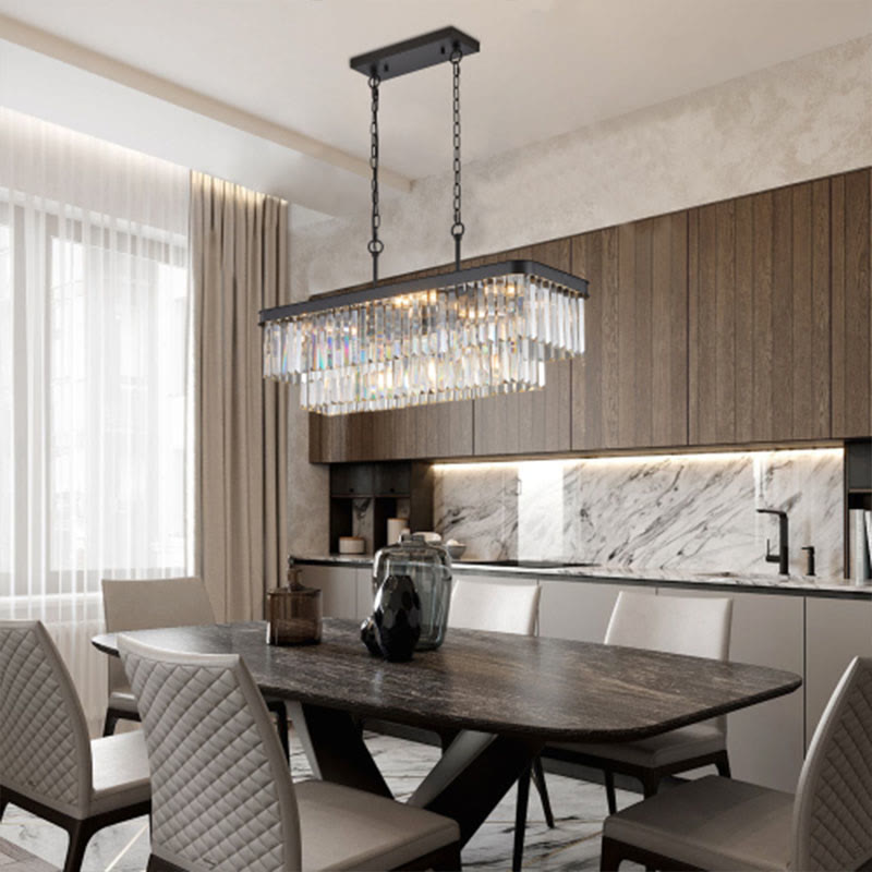 Rectangular Adjustable Crystal Chandelier - image 3