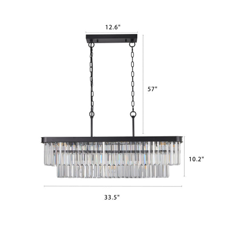 Rectangular Adjustable Crystal Chandelier