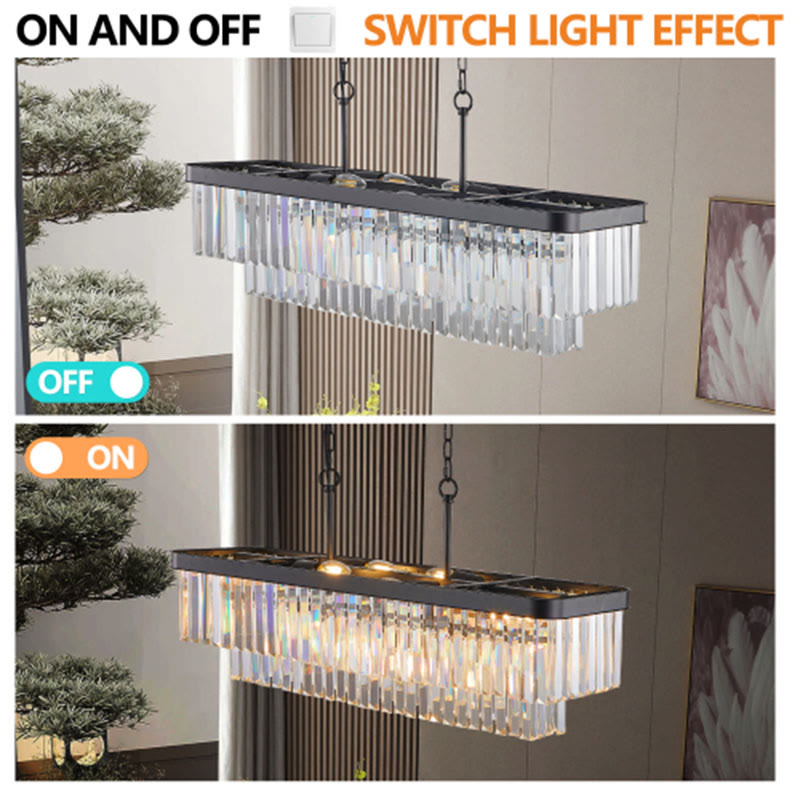 Rectangular Adjustable Crystal Chandelier - image 7