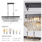 Rectangular Adjustable Crystal Chandelier - image 9