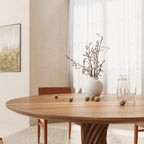 Ash Retro Round Solid Wood Dining Table - image 4