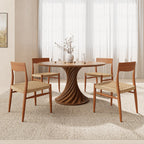 Ash Retro Round Solid Wood Dining Table - image 2