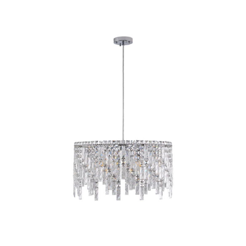 Luxurious Round Silver Crystal Chandelier - image 1