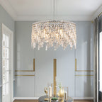 Luxurious Round Silver Crystal Chandelier - image 3