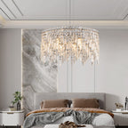 Luxurious Round Silver Crystal Chandelier - image 6