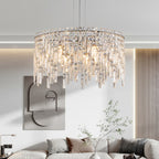 Luxurious Round Silver Crystal Chandelier - image 5