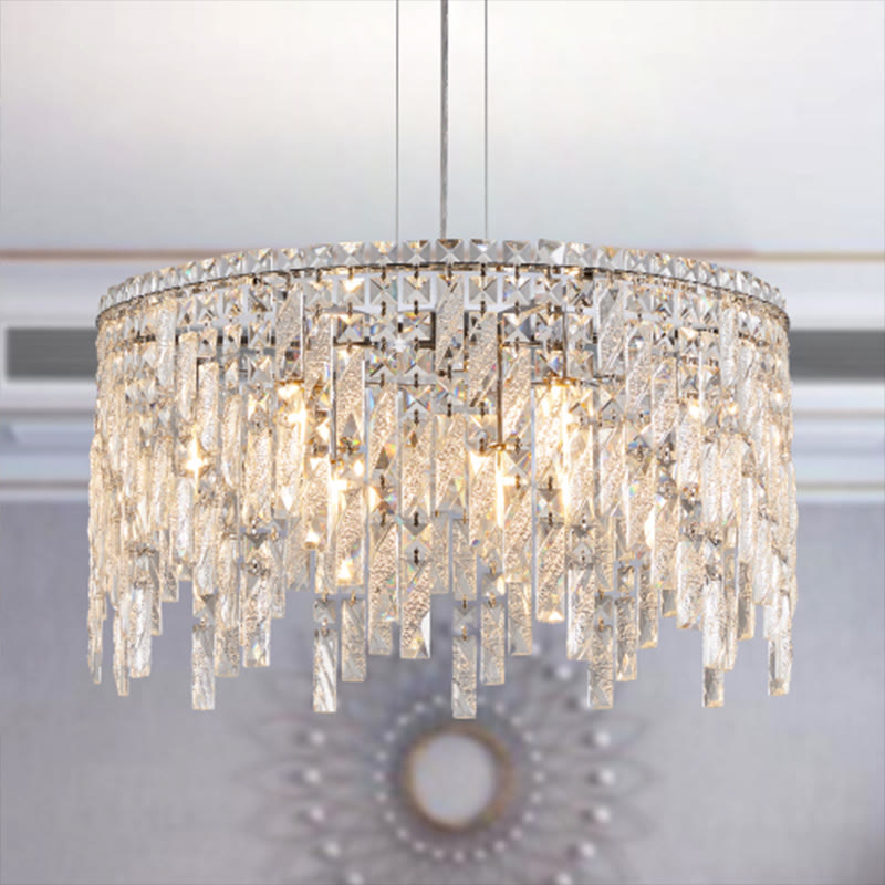 Luxurious Round Silver Crystal Chandelier - image 4