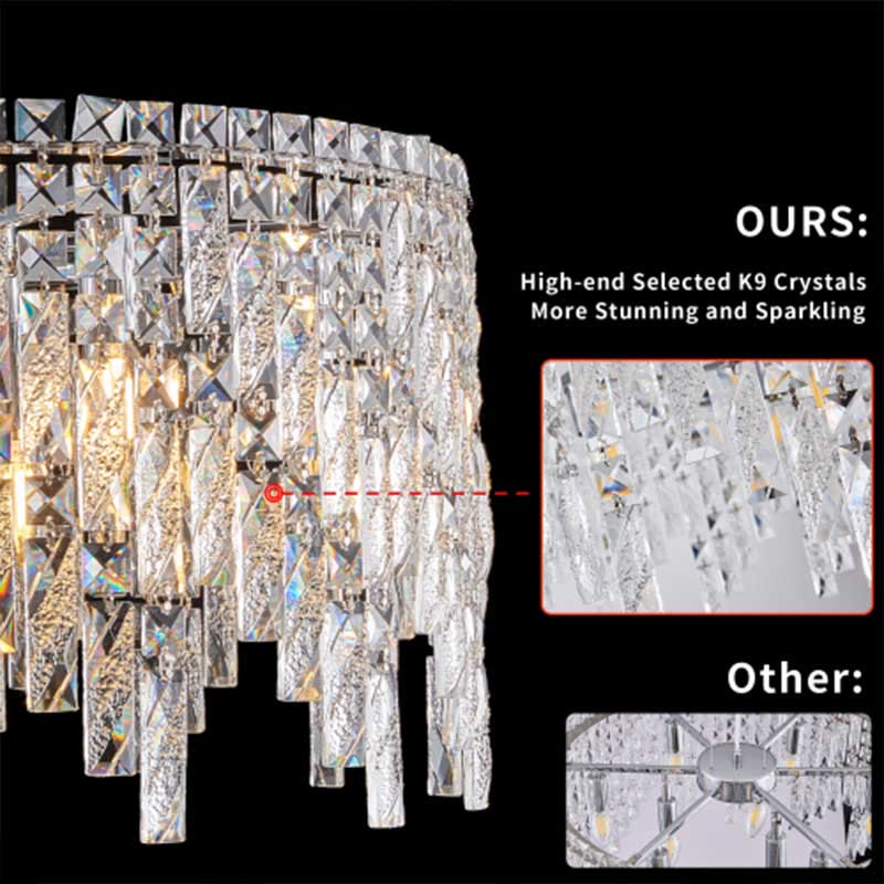 Luxurious Round Silver Crystal Chandelier - image 8
