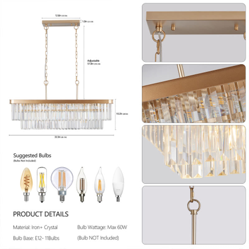 Modern Golden Industrial Crystal Lights