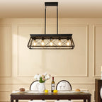 Modern Rectangular Metal Rustic Pendant Light - Golden - image 0