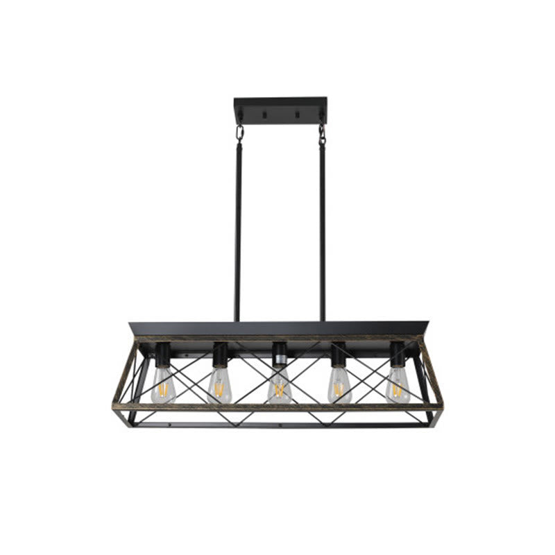 Modern Rectangular Metal Rustic Pendant Light - image 1