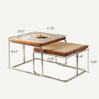 2-piece Retro Rattan-woven Foldable Coffee Table - image 10