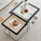 2-piece Retro Rattan-woven Foldable Coffee Table - image 6