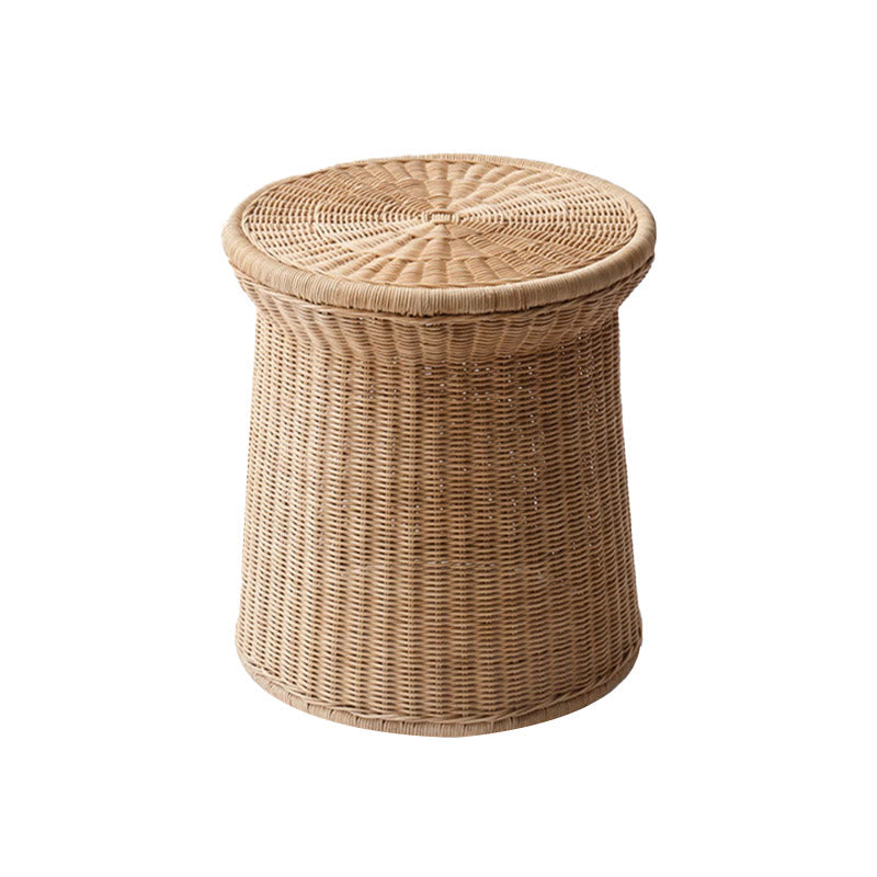 Minimalist Handcrafted Vintage Rattan Side Table - image 1