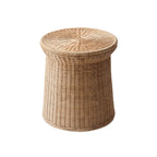 Minimalist Handcrafted Vintage Rattan Side Table - image 1