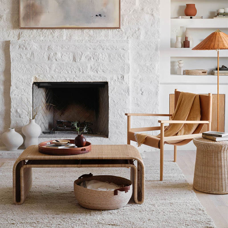 Minimalist Handcrafted Vintage Rattan Side Table - image 5
