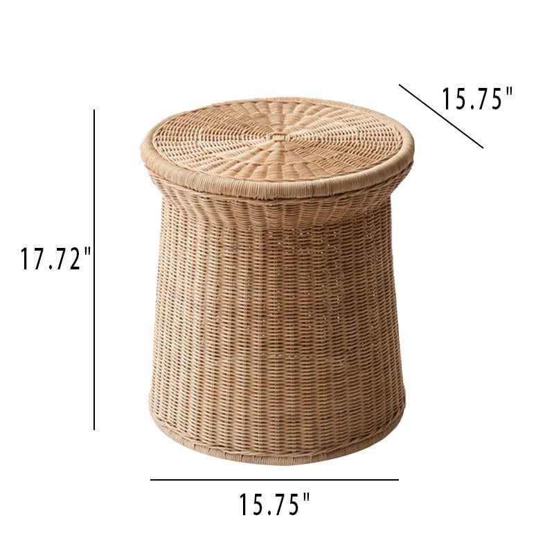 Minimalist Handcrafted Vintage Rattan Side Table - image 10