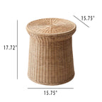 Minimalist Handcrafted Vintage Rattan Side Table - image 10