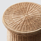 Minimalist Handcrafted Vintage Rattan Side Table - image 7