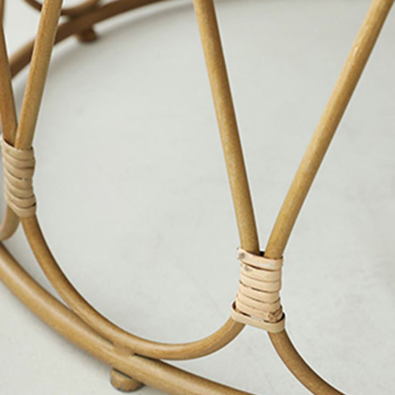 Rattan Modern Natural Wood Color Round Side Table - image 5
