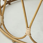 Rattan Modern Natural Wood Color Round Side Table - image 5