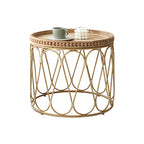 Rattan Modern Natural Wood Color Round Side Table - image 1