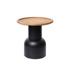 Solid Wood Round Tabletop Black Side Table - image 1