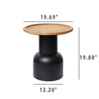 Solid Wood Round Tabletop Black Side Table - image 10