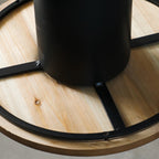 Solid Wood Round Tabletop Black Side Table - image 6