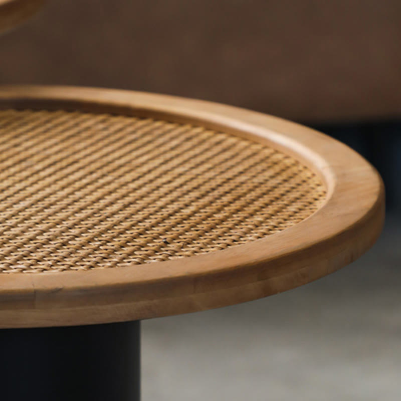 Solid Wood Round Tabletop Black Side Table - image 8