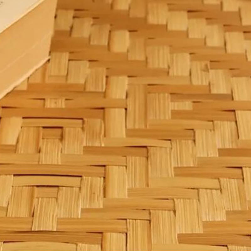Rattan Bamboo Round Natural Wood Color Side Table - image 7